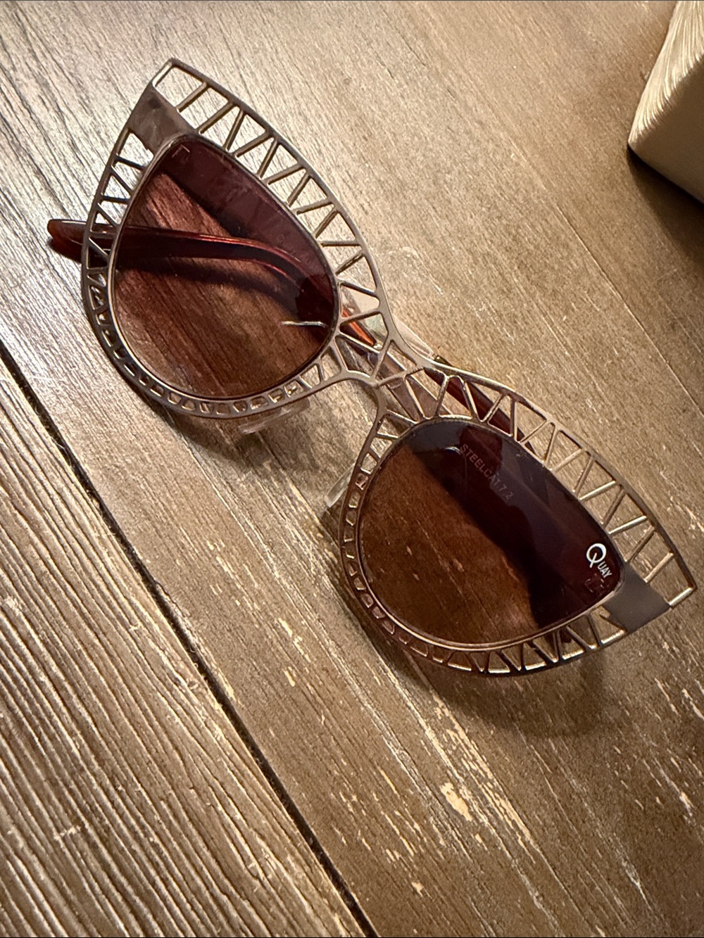 Quay Australia Women's Cutout Cat Eye Sunglasses - Brown Tortoise Frame